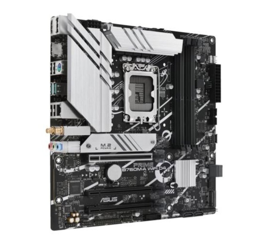 ASUS PRIME B760M-A WIFI D4 | Socket LGA 1700 | Intel B760 | 4xDDR4 | Micro-ATX | Moederbord