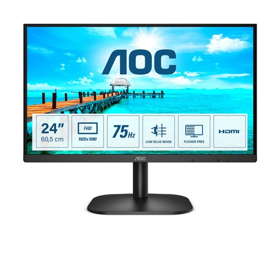 B2 24B2XDM computer monitor 60,5 cm (23.8") 1920 x 1080 Pixels Full HD LCD Zwart