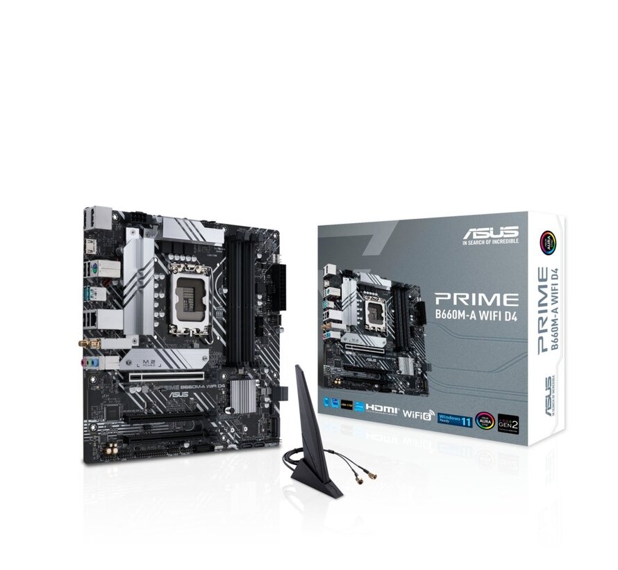 ASUS PRIME B660M-A WIFI D4 | Socket LGA 1700 | Intel B660 | 4xDDR4 | Micro-ATX | Moederbord