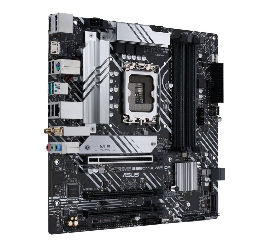 ASUS PRIME B660M-A WIFI D4 | Socket LGA 1700 | Intel B660 | 4xDDR4 | Micro-ATX | Moederbord