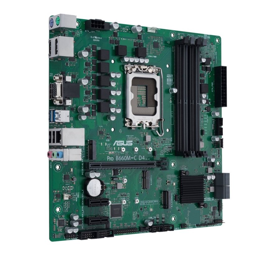 ASUS PRO B660M-C D4-CSM | Socket LGA 1700 | Intel B660 | 4xDDR4 | Micro-ATX | Moederbord