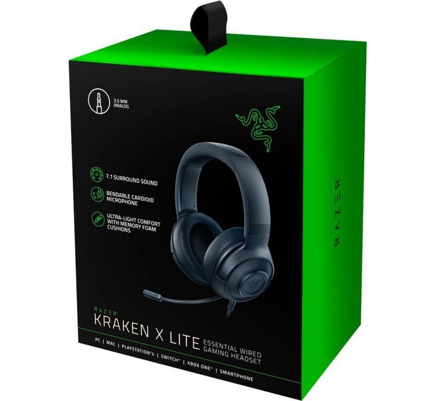 Kraken X Lite | Bedrade Over-ear Gaming Headset 3.5mm Connector | Zwart
