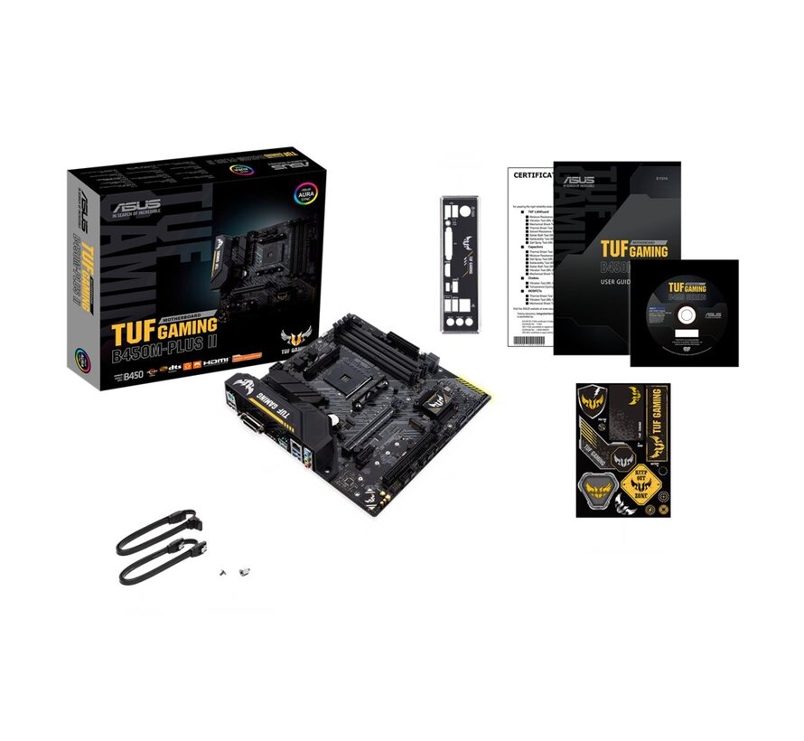 ASUS TUF Gaming B450M-Plus II | Socket AM4 | AMD B450 | 4xDDR4 | Micro-ATX | Moederbord
