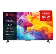 TCL 55V6B 55" | Ultra HD 4K LED Smart TV | Google TV + Wifi | HDR10 voor Levendige Beelden | Slank Design | 50Hz