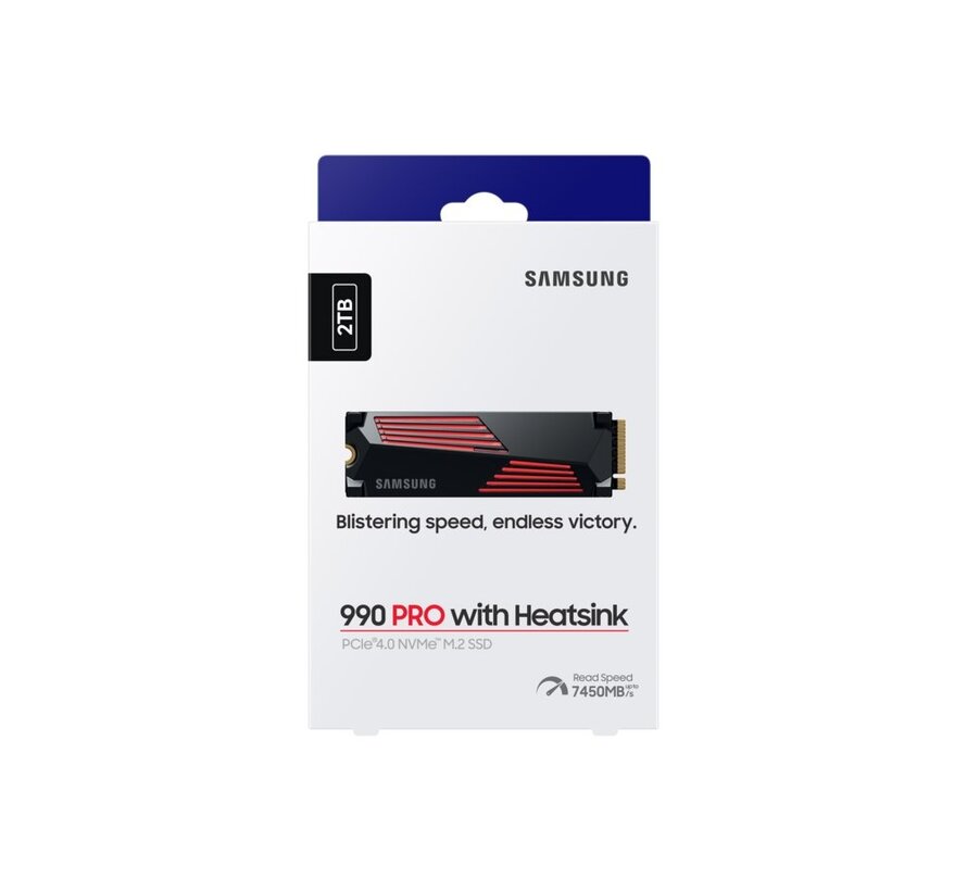 990 PRO | 2TB NVMe SSD | M.2 | Gen4 | 7.450MB/s Lezer | 6.900MB/s Schrijven | Heatsink