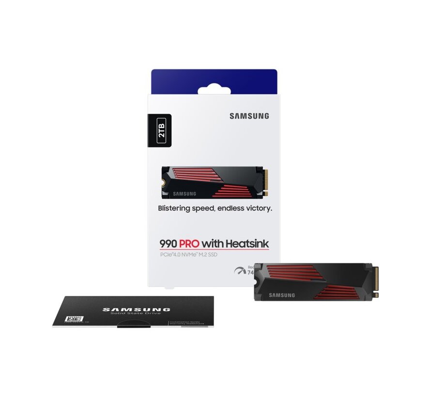 990 PRO | 2TB NVMe SSD | M.2 | Gen4 | 7.450MB/s Lezer | 6.900MB/s Schrijven | Heatsink