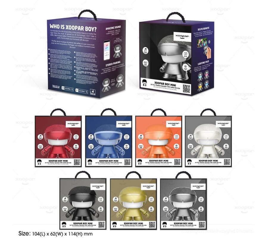 | Mini Xboy Portable Bluetooth Speaker | LED Blauw