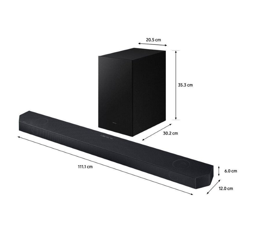 HW-Q700D (2024) | Q-Series Soundbar | 3.1.2 Kanalen | Dolby Atmos | DTS:X | Q-Symphony | Zwart
