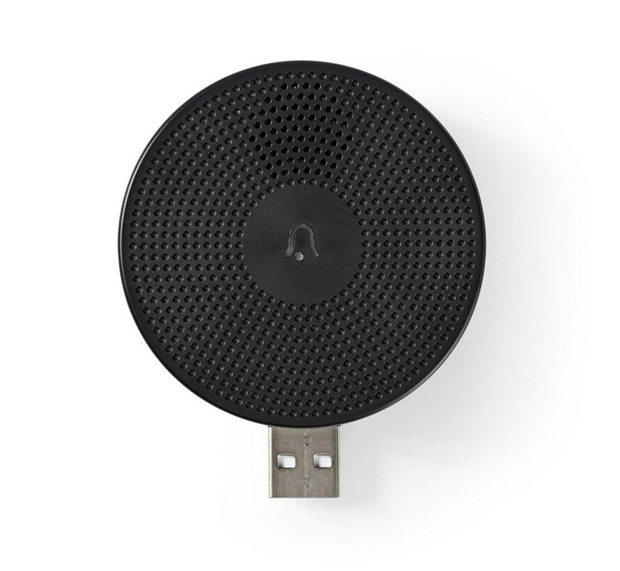 WIFICDPC10BK | Draadloze deurbelontvanger | USB-gevoed | 433 MHz | 80 dB | Zwart