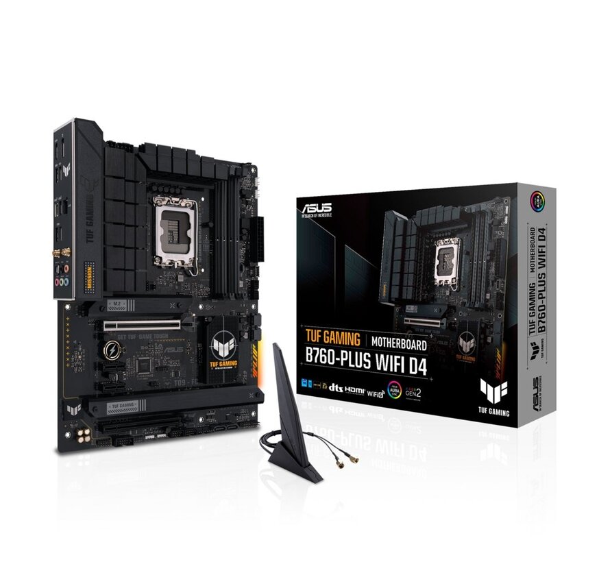 ASUS TUF GAMING B760-PLUS WIFI D4 | Socket LGA 1700 | Intel B760 | 4xDDR4 | ATX | Moederbord