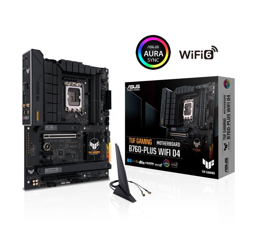ASUS TUF GAMING B760-PLUS WIFI D4 | Socket LGA 1700 | Intel B760 | 4xDDR4 | ATX | Moederbord