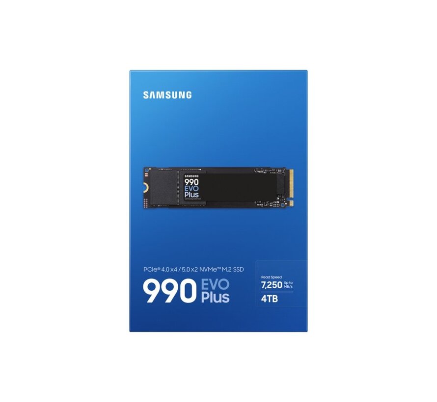 990 EVO Plus | 4TB NVMe SSD | M.2 | Gen4 | 7.250MB/s Lezen | 6.300MB/s Schrijven