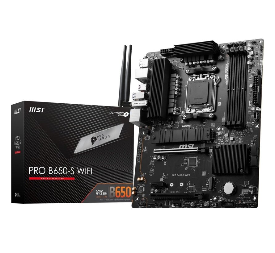 PRO B650-S WIFI | Socket AM5 | AMD B650 | 4xDDR5 | ATX | Moederbord
