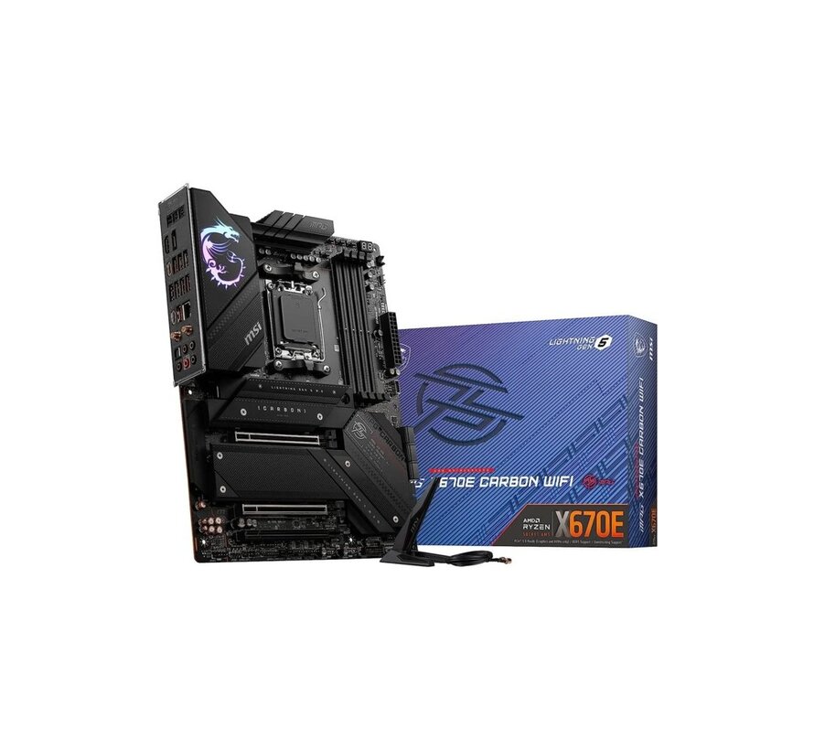 MPG X670E CARBON WIFI | Socket AM5 | AMD X670 | 4xDDR5 | ATX | Moederbord