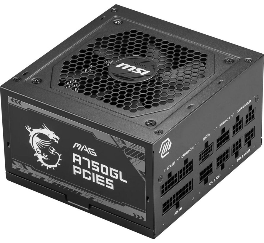 MAG A750GL PCIE5 | 750 Watt Gold ATX 3.0 PSU | Modulair | Power Supply | Voeding