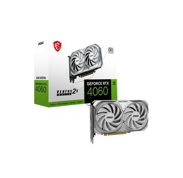 MSI GeForce RTX 4060 VENTUS 2X WHITE OC | 8GB GDDR6 VRAM | Videokaart | GPU | Nvidia