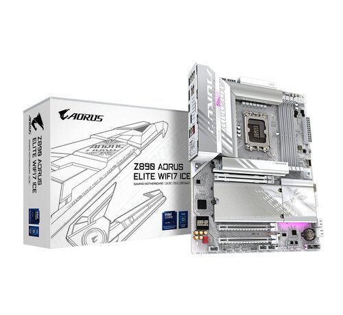 Gigabyte GIGABYTE Z890 AORUS ELITE WIFI7 ICE | Socket LGA 1851 | Intel B890 | 4xDDR5 | ATX | Moederbord
