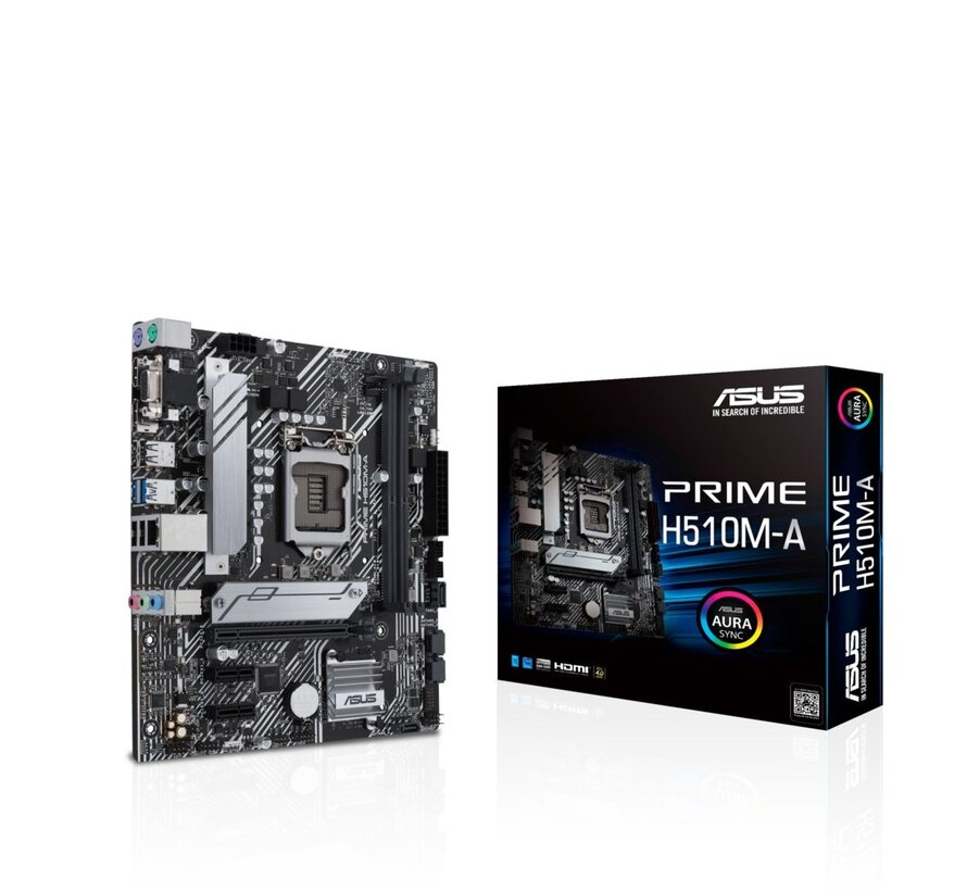 ASUS PRIME H510M-A ARGB | Socket LGA 1200 | Intel H510 | 2xDDR4 | Micro-ATX | Moederbord