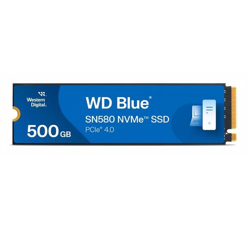 Western Digital Blue SN580 | 500GB NVMe SSD | M.2 Gen4 | 4.000MB/s Lezen | 3.600MB/s Schrijven