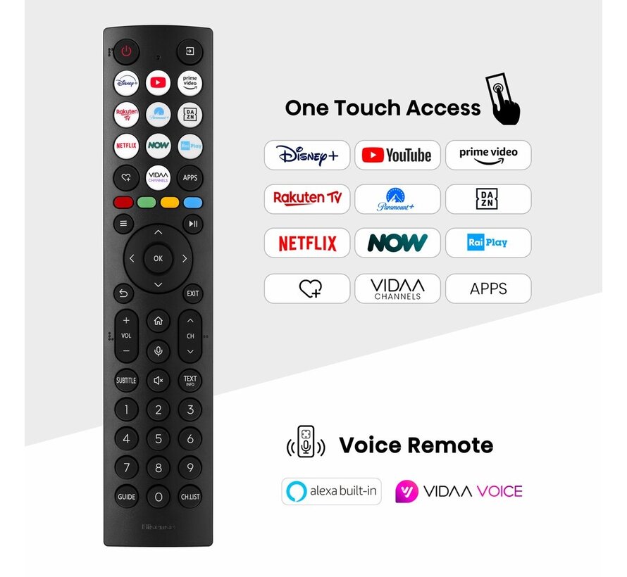 75E79NQ 75" | 4K Ultra HD QLED Smart TV | VIDAA + Wifi | Dolby Vision voor Betoverende Beeldkwaliteit | Quantum Dot voor Rijke Kleuren | 60Hz