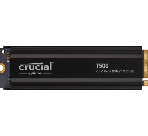 Crucial T500 | 4TB NVMe SSD | M.2 Gen4 | 7.000MB/s Lezen | 6.900MB/s Schrijven | Heatsink
