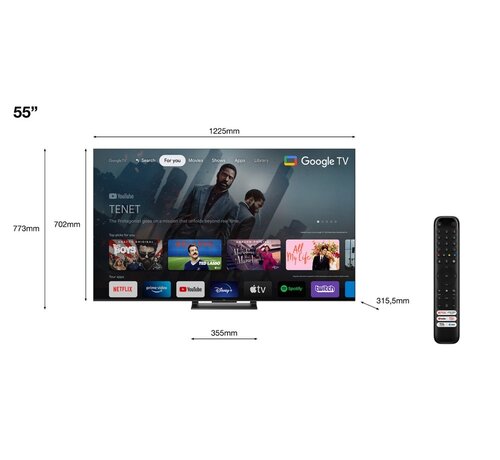 TCL 55C749 | 55'' Ultra HD 4K | QLED Smart TV | Wifi | Google TV | Local Dimming | Dolby Vision | 144Hz