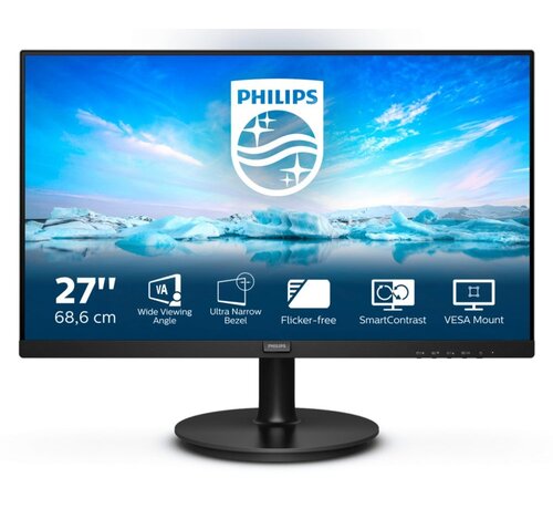 Philips 271V8L/00 27" | 1920x1080 Full HD VA | 75Hz | 4ms | SmartContrast | Flicker-Free | LowBlue Mode | Monitor