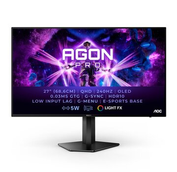 AOC AGON PRO AG276QZD 27" | 2560x1440 QHD OLED | 240Hz | 0.03ms | HDR10 | G-Sync Compatible | Gaming Monitor | Open Box (refurbished)