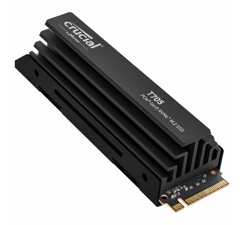 Crucial T705 | 2TB NVMe SSD | M.2 Gen5 | 14.500MB/s Lezen | 12.700MB/s Schrijven | Heatsink