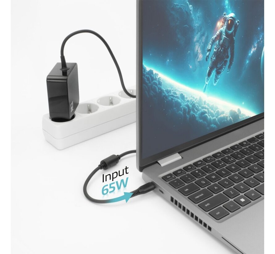AC2010 | Universele USB-C Notebook Lader | 65 Watt PDP | 2 Meter