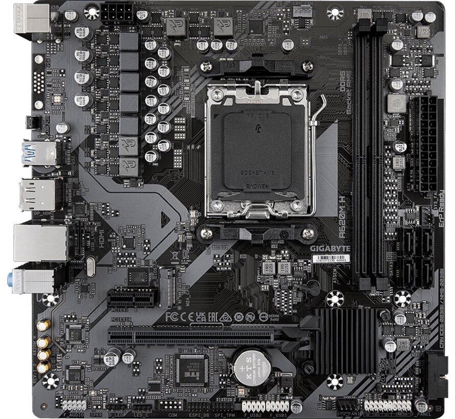 GIGABYTE A620M H | Socket AM5 | AMD A620 | 2xDDR5 | Micro-ATX | Moederbord