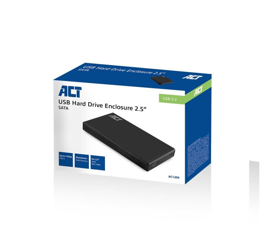 AC1200 behuizing voor opslagstations HDD-/SSD-behuizing Zwart 2.5"