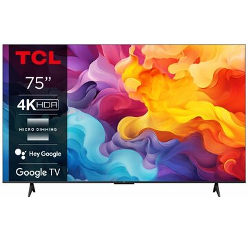 TCL 75P69B 75" | Ultra HD 4K LED Smart TV | Google TV + Wifi | HDR10 voor Realistische Kleuren en Contrasten | Strak Design | 60Hz