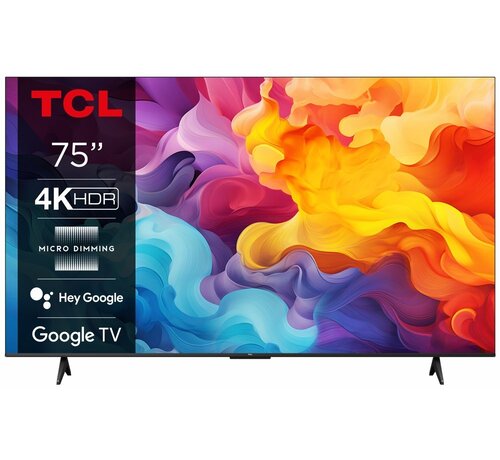 TCL 75P69B 75" | Ultra HD 4K LED Smart TV | Google TV + Wifi | HDR10 voor Realistische Kleuren en Contrasten | Strak Design | 60Hz