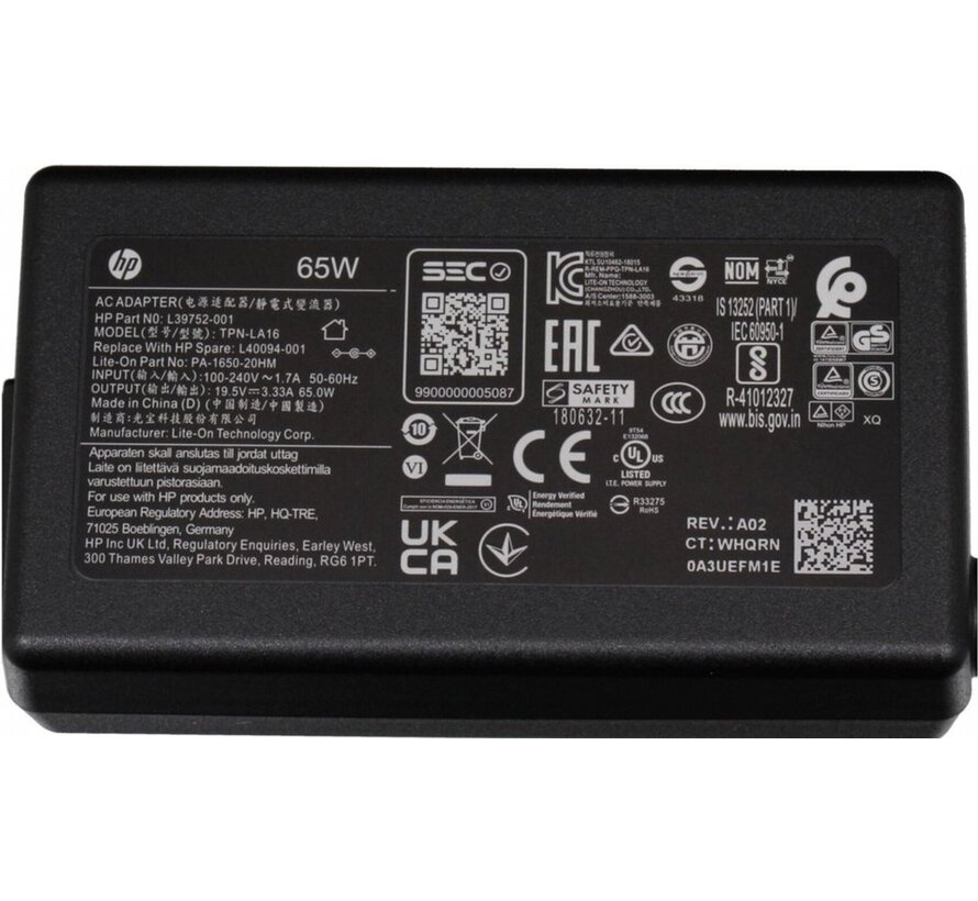 HP 65W AC-Adapter | 19.5V 3.33A | 7.4x5.0 mm Connector | Origineel