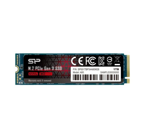 Silicon Power A80 | 1TB NVMe SSD | M.2 | Gen3 | 2.700MB/s Lezen | 1.400MB/s Schrijven