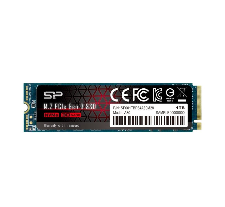 A80 | 1TB NVMe SSD | M.2 | Gen3 | 2.700MB/s Lezen | 1.400MB/s Schrijven
