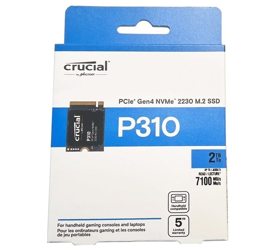 P310 | 1TB NVMe SSD | M.2 30mm | Gen4 | 7.100MB/s Lezen | 6.000MB/s Schrijven