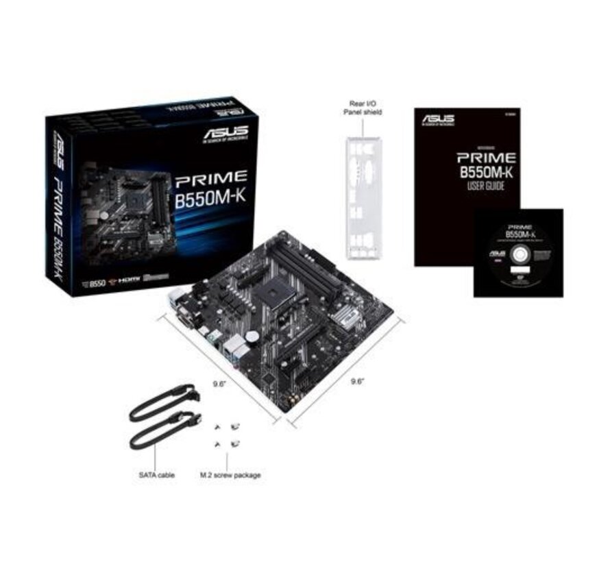 ASUS PRIME B550M-K | Socket AM4 | AMD B550 | 4xDDR4 | Micro-ATX | Moederbord