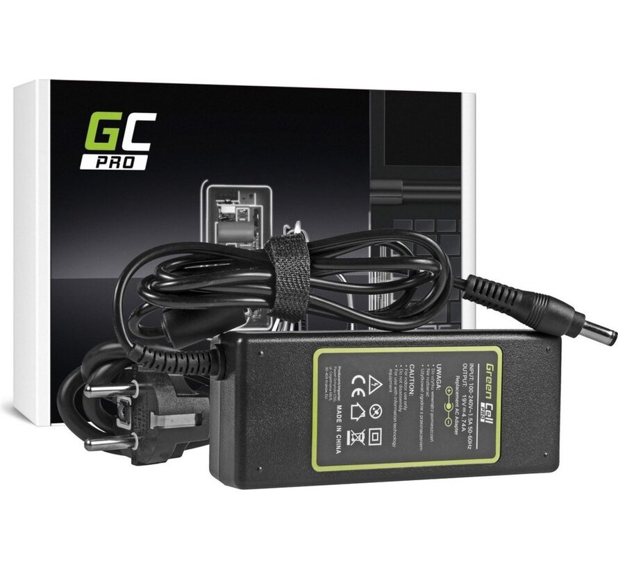 Green Cell AD27AP | 75W Laptoplader voor Toshiba | 19V 3.95A | 5.5 x 2.5 mm Connector