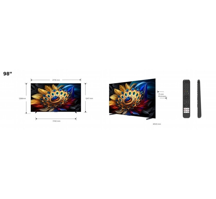 C69 98C69B | 98'' Ultra HD 4K | QLED Smart TV | Wifi | Google TV | Dolby Vision | 60Hz