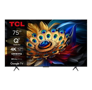 TCL 75C69B 75" | Ultra HD 4K QLED Smart TV | Google TV + Wifi | Dolby Vision | Quantum Dot voor Realistische Kleuren | 60Hz