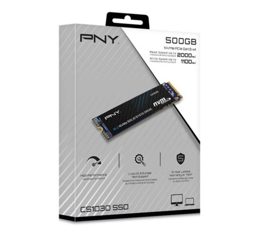 CS1030 | 500GB NVMe SSD | M.2 Gen3 | 2.000MB/s Lezen | 1.100MB/s Schrijven