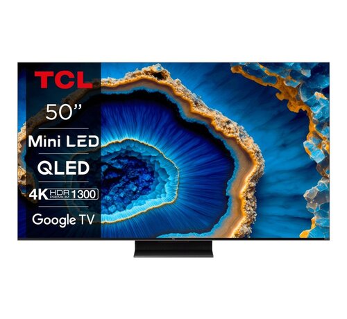 TCL 55V6B 50" | Ultra HD 4K QD-Mini LED Smart TV | Google TV + Wifi | Dolby Vision & HDR10+ | Quantum Dot voor Levendige Kleuren | Local Dimming | 144