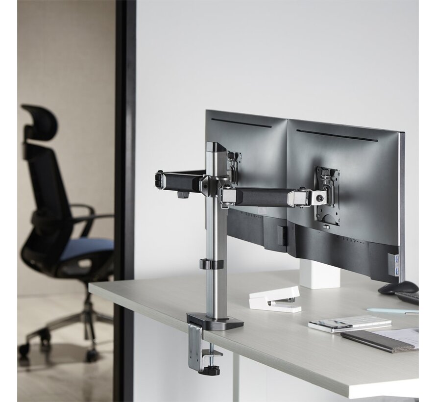 AC8336 flat panel bureau steun 81,3 cm (32") Klem/doorvoer Zilver