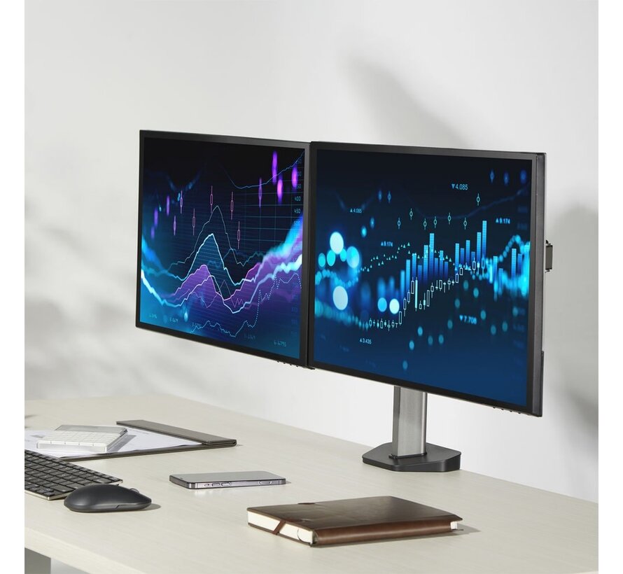 AC8336 flat panel bureau steun 81,3 cm (32") Klem/doorvoer Zilver