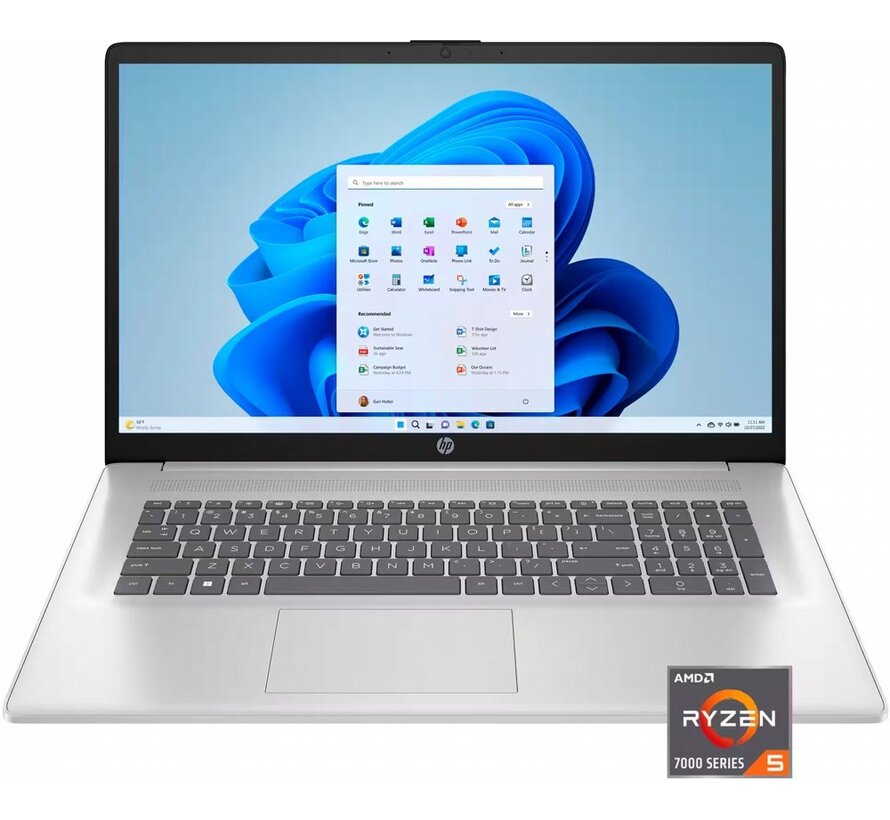 HP 17-cp3005DX | 17.3" Full HD IPS | AMD Ryzen 5 7430U | 8GB RAM | 512GB SSD | Windows 11 Home in S-modus