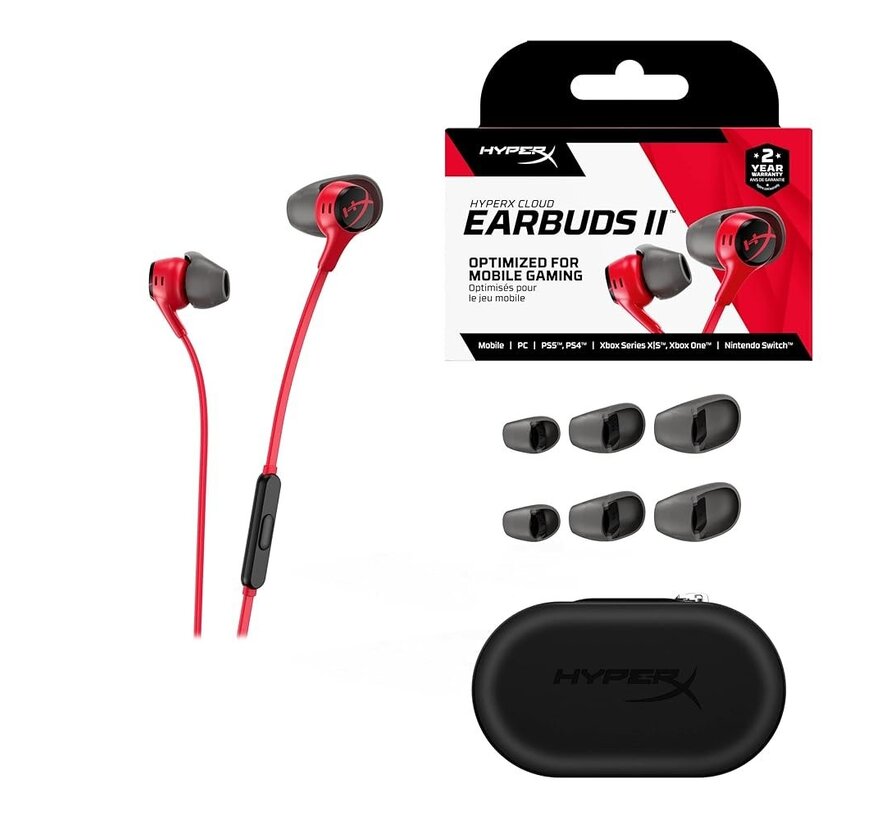 Cloud Earbuds II | Bedrade In-ear Gaming Headset | 3.5mm | Rood