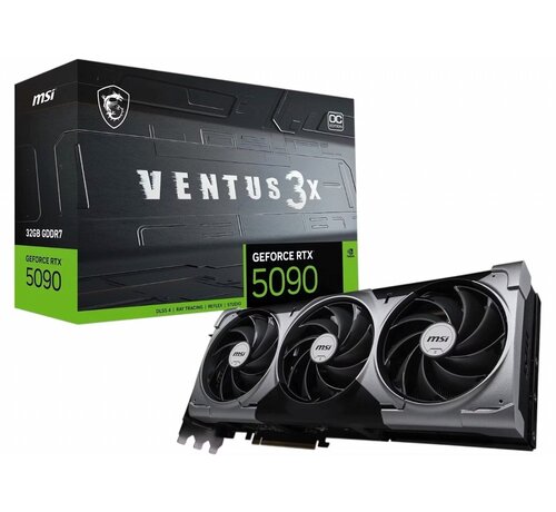 MSI GeForce RTX 5090 Ventus 3X OC | 32 GB GDDR7 VRAM | 4K Gaming & AI | Videokaart | GPU | Nvidia