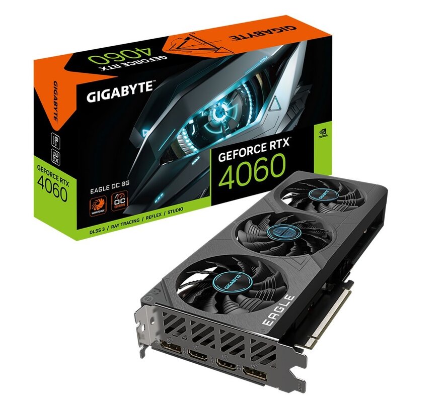 EAGLE GeForce RTX 4060 OC | 8GB GDDR6 | Videokaart | GPU | Nvidia